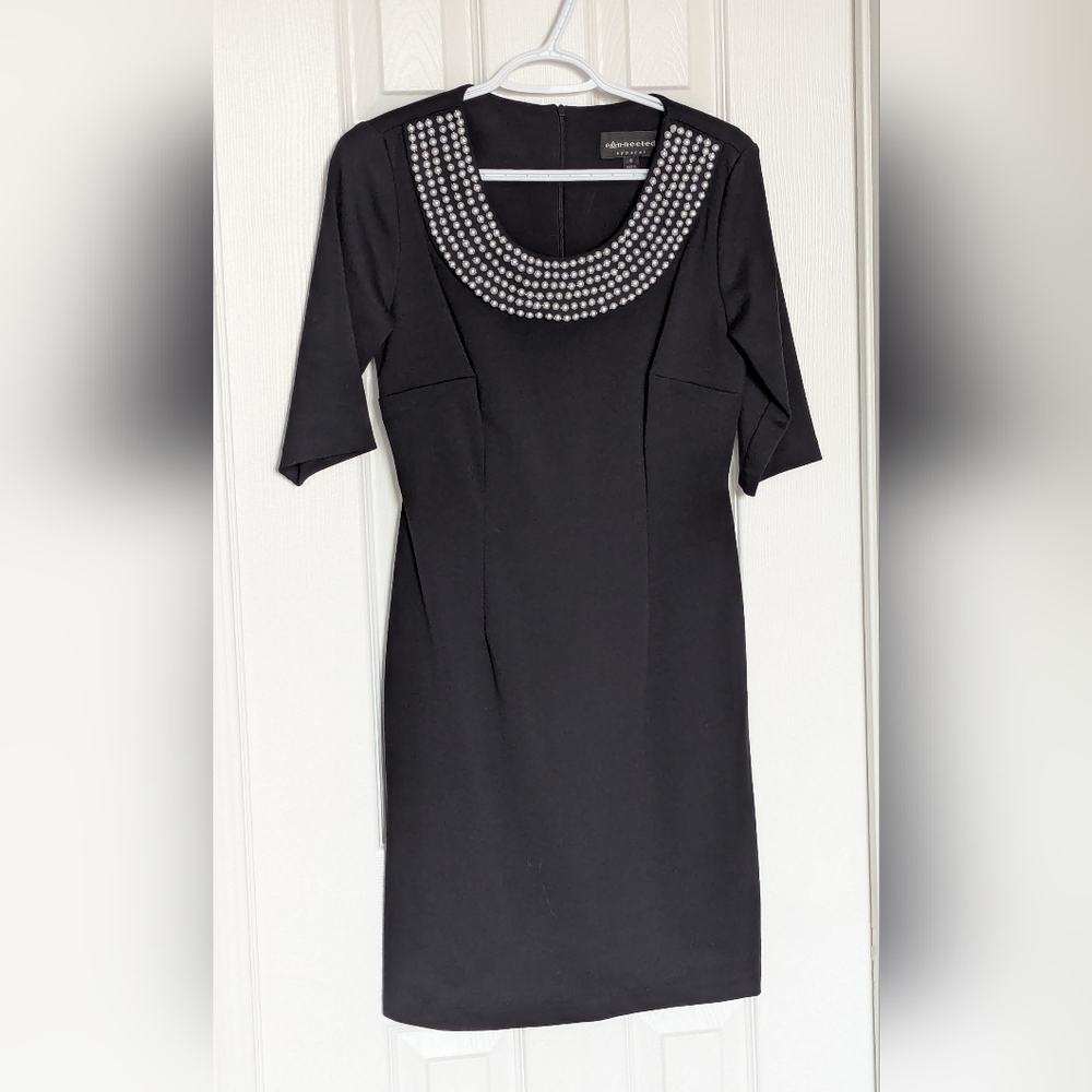 Women's (Size 6) Black Cocktail Dress with Beaded Neckline